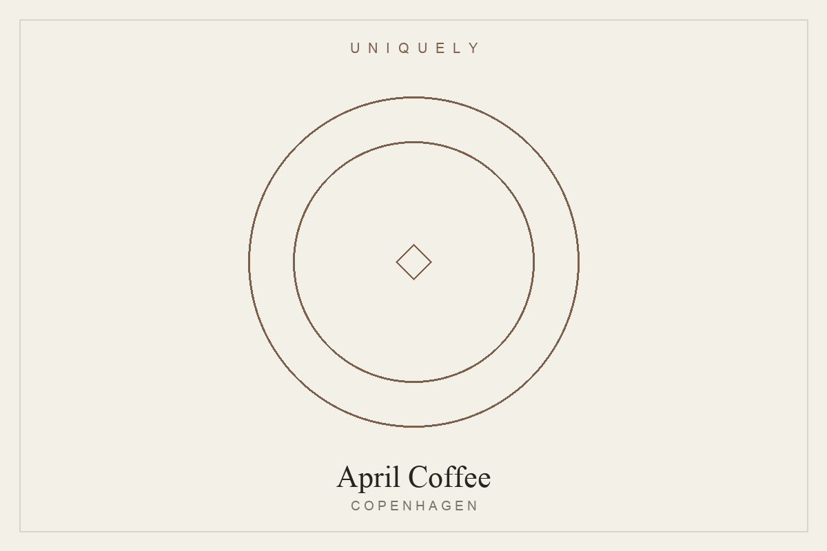 Bags of light-roasted specialty coffee at the April Coffee store