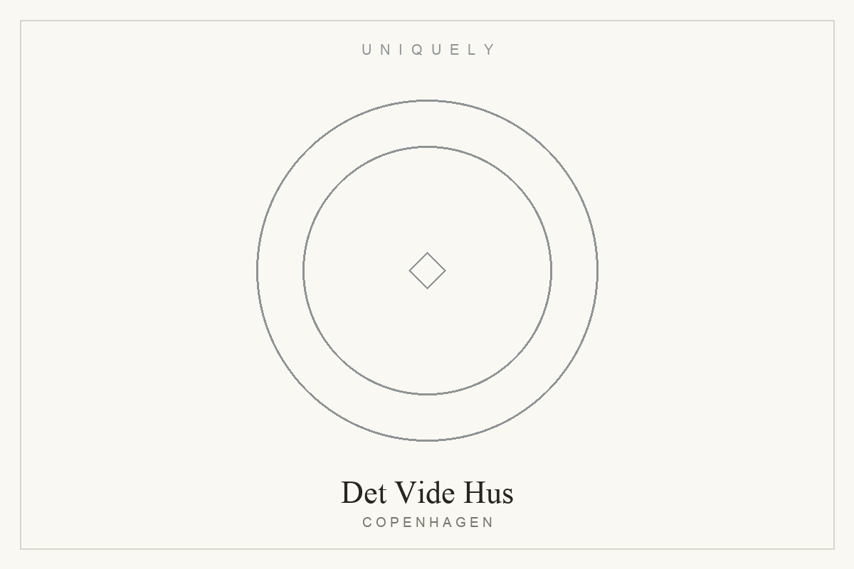 A flat white on the counter at Det Vide Hus